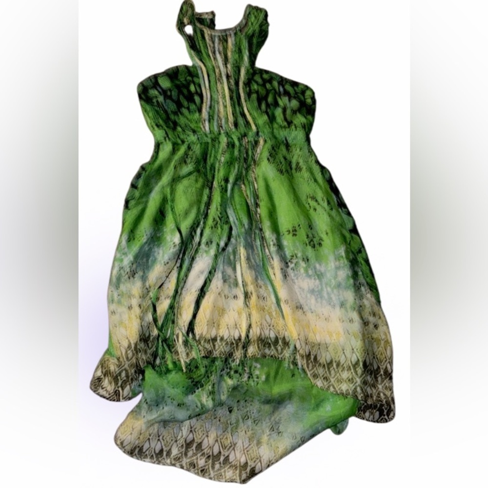 Ark & Co floral Tye dye  summer nights bohemian halter neck high low dress Sz M